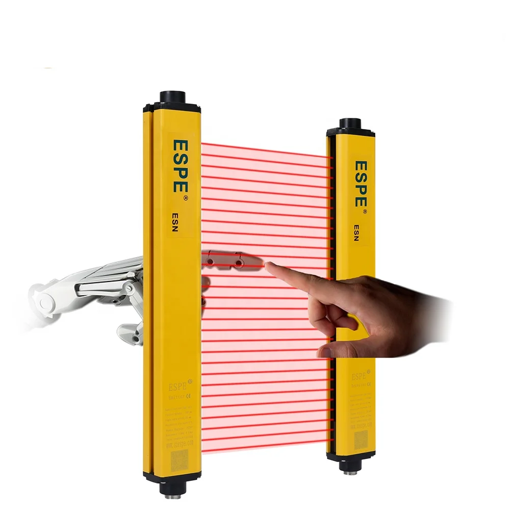 

ESN0810 Photosensitive Relay Output Security Barrier Industrial Finger Protection Safety Light Curtain Sensor