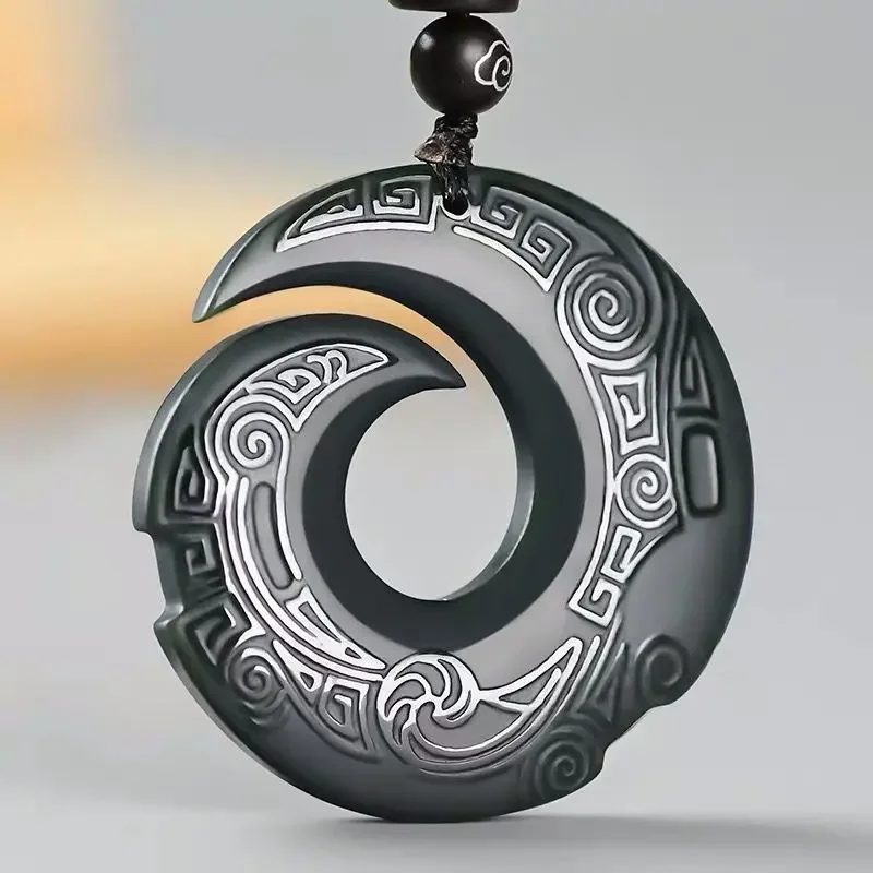 Obsidian Raw Stone Necklace Crafts Decorative Craft Organic Material Feng Shui Piedras Jewelry Lucky Natural Amethyst Ornaments pendant necklace