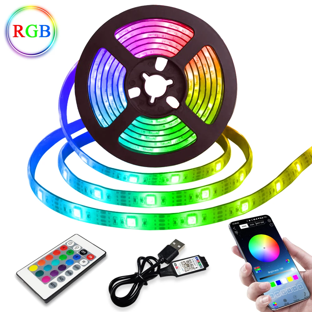 30MLEDStripLightsBluetoothRGBICWS2812BRGB5050DC5VLucesLed