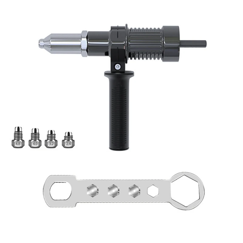 

Electric Riveting Machine Adapter With 2.4/3.2/4.0/4.8 Mm Diameter Rivet Head Drill And Handle Wrench Rivet Tool.