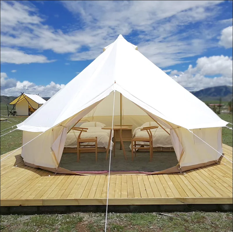 Outdoor Camping Cotton Canvas Safari Bell Tent Yurt Camping Tentcustom oem custom easy set up outdoor abs camping offroad 4wd hard shell suv car roof top tentcustom