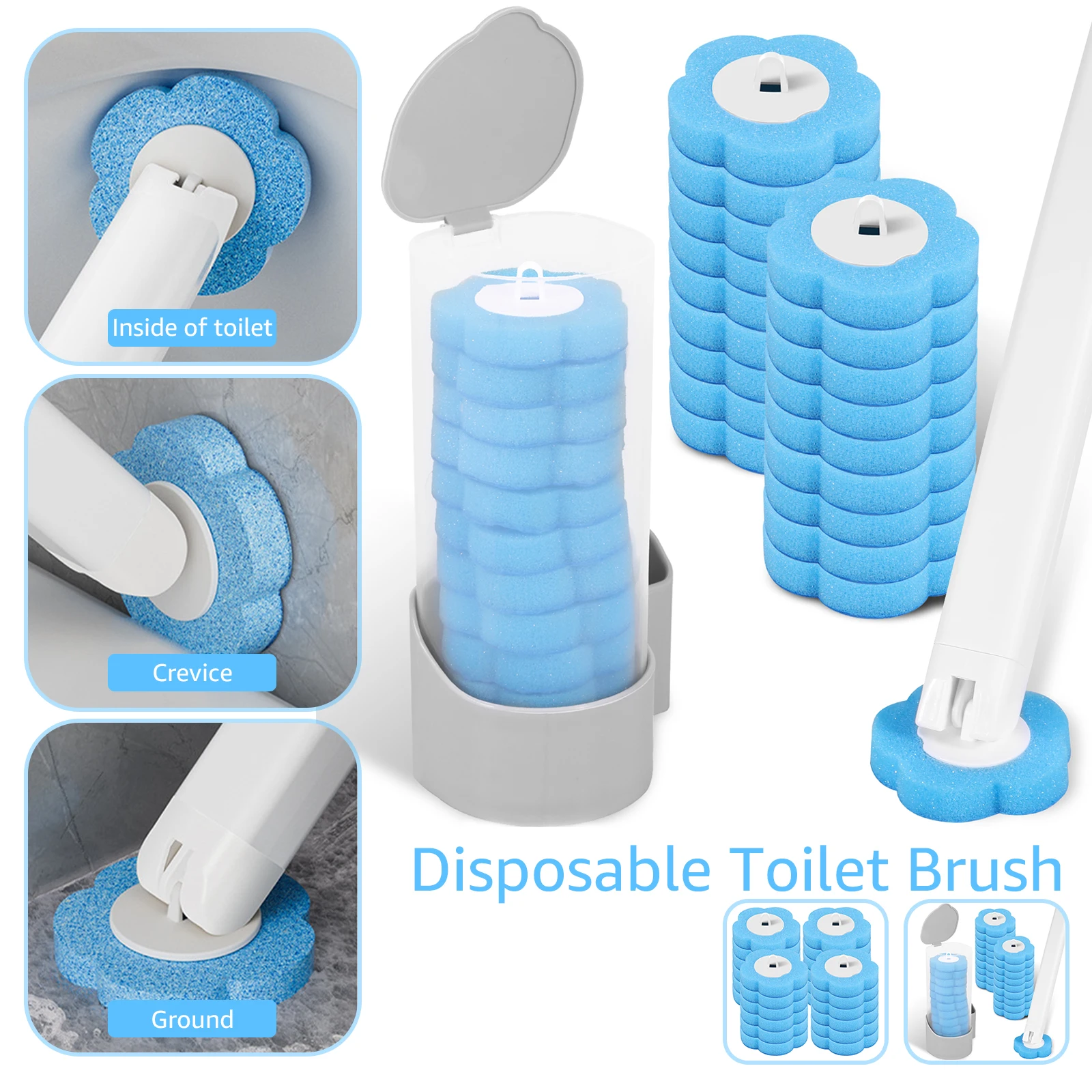 Disposable Toilet Brush Cleaning Kit Multifunctional Wall-mounted Toilet Cleaner No Drilling Sticky Home Bathroom Cleaning Tools