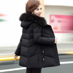 2023 New Winter Jacket Women Parkas Fur Collar Hooded Overcoat Femme Warm Thick Cotton padded Parka Women Coat Outwear