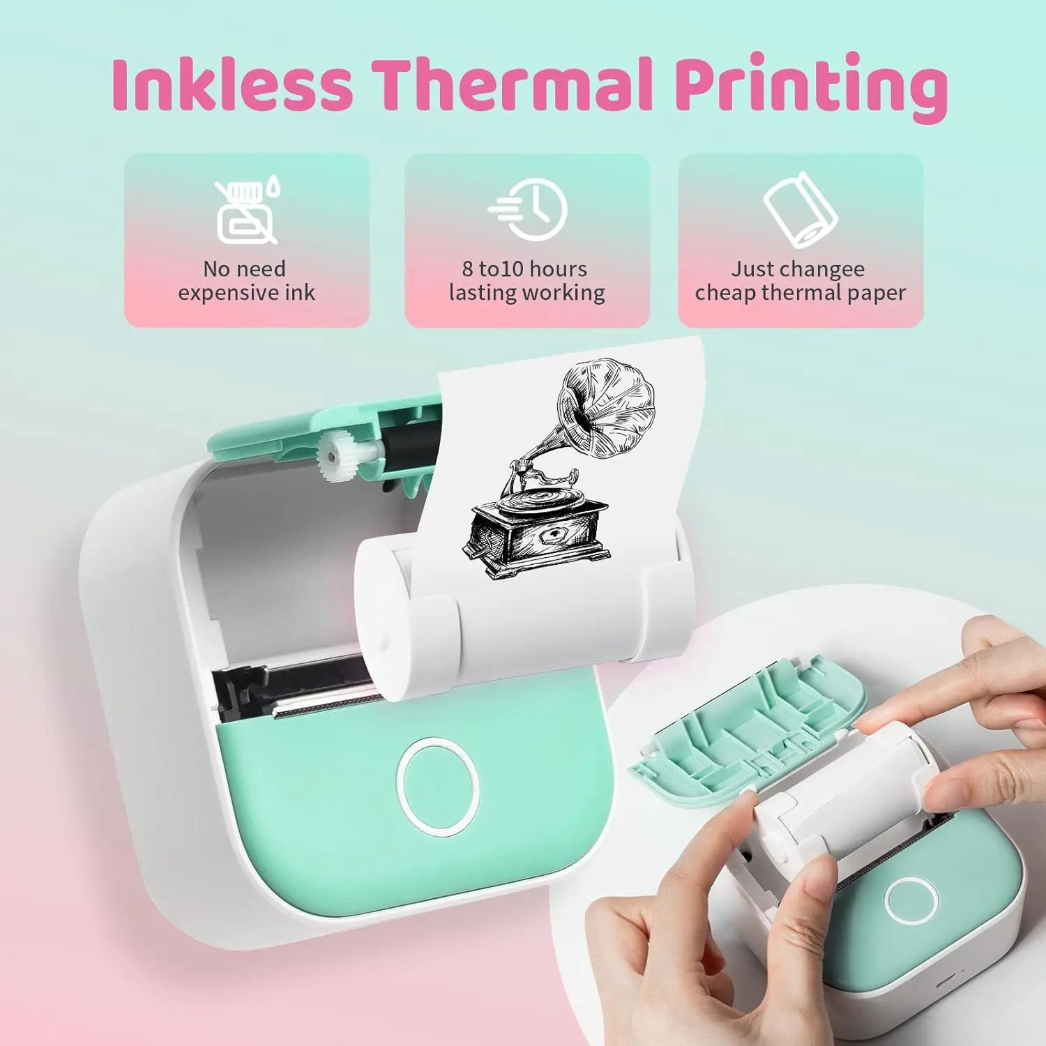 Memoking Label Makers, Phomemo T02 Mini Portable Small Printer