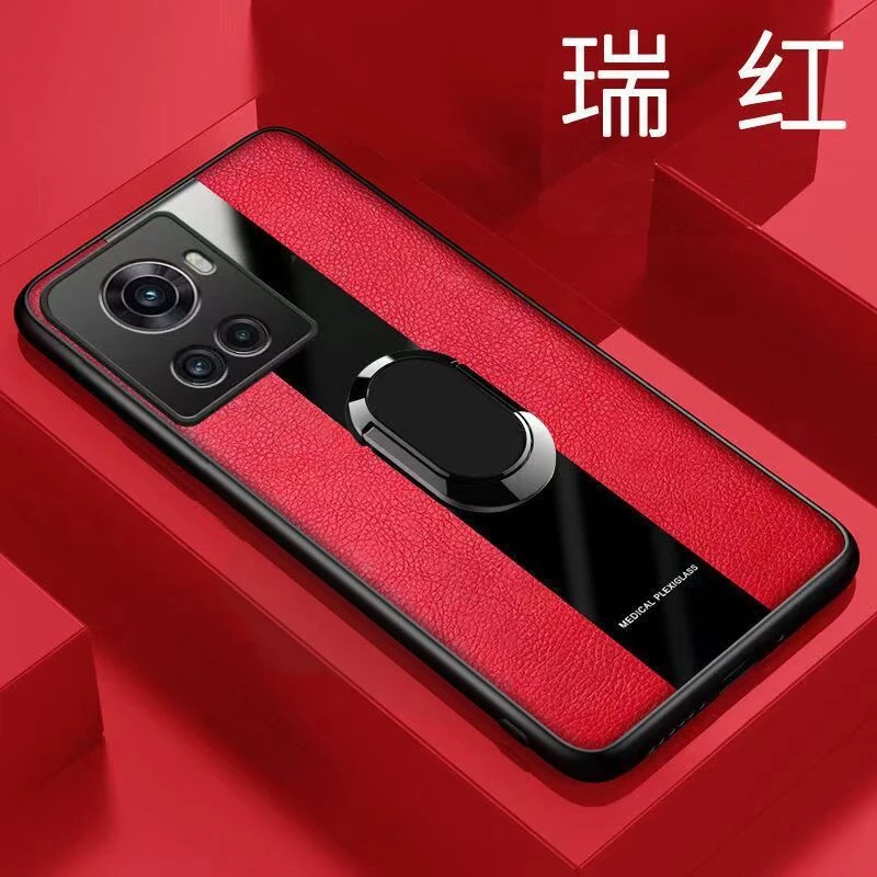 Stylish Luxury Leather Magnetic Holder Phone Cover with Camera Protection and Shockproof Bumper