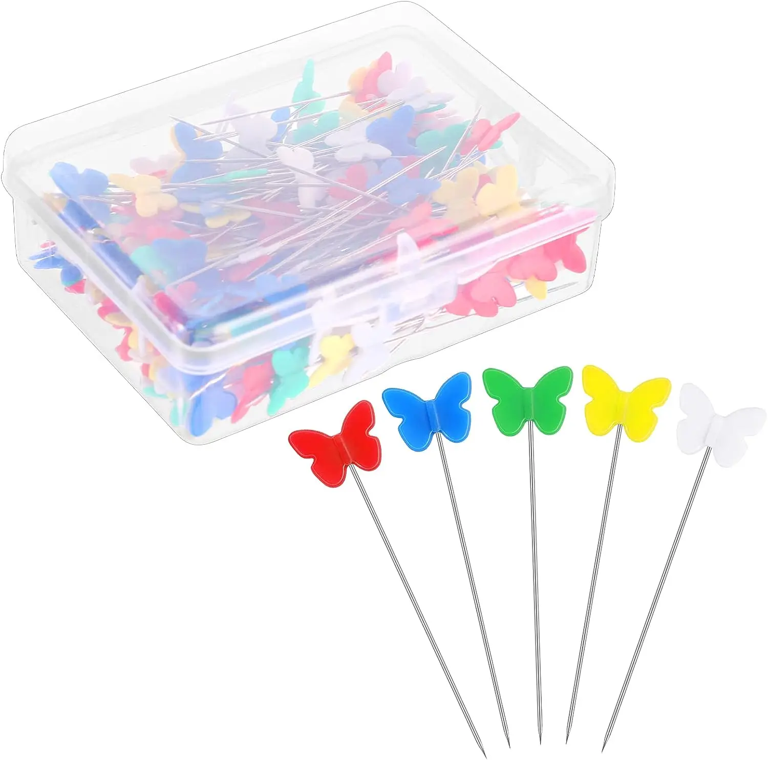 100PcsFlatHeadStraightPinsSewingPinsQuiltingPinsforSewing