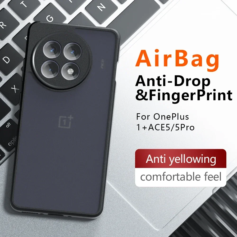Shockproof Frosted Matte Case with Anti-Fingerprint Design and Translucent Back Cover