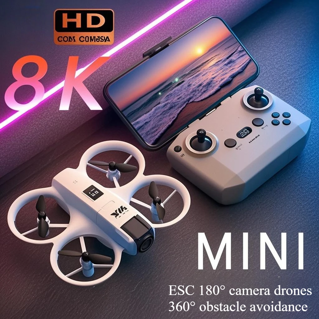 Drone quadcopter V66 Mini Drone 8K HD Camera Drones WiFi Obstacle Avoidance Foldable Quadcopter RC Helicopter Small Dron Toys Kids Gift