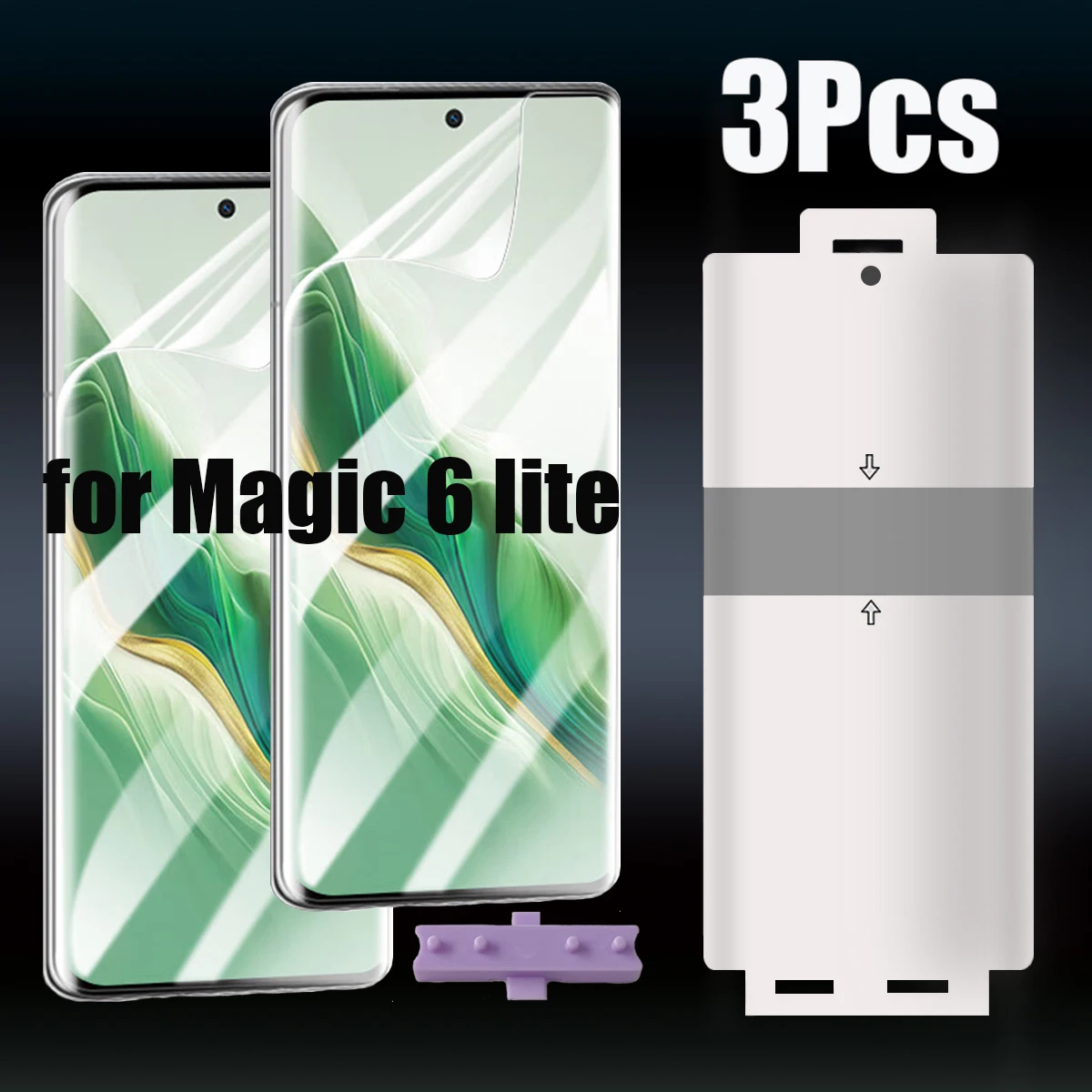 Front Hydrogel Full Cover Screen Protector - 3 Pack TPU Gel Film with Installation Tools