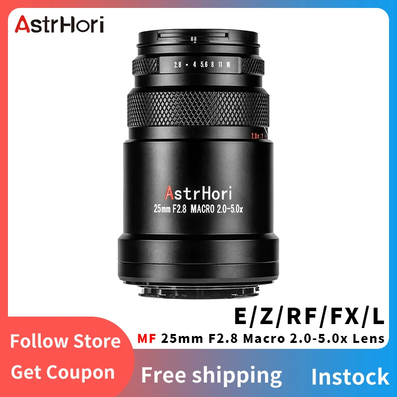AstrHori 25mm F2.8 Ultra-Makro Objektiv 2-5X Vergrößerung Für Sony E-Mount Kameras