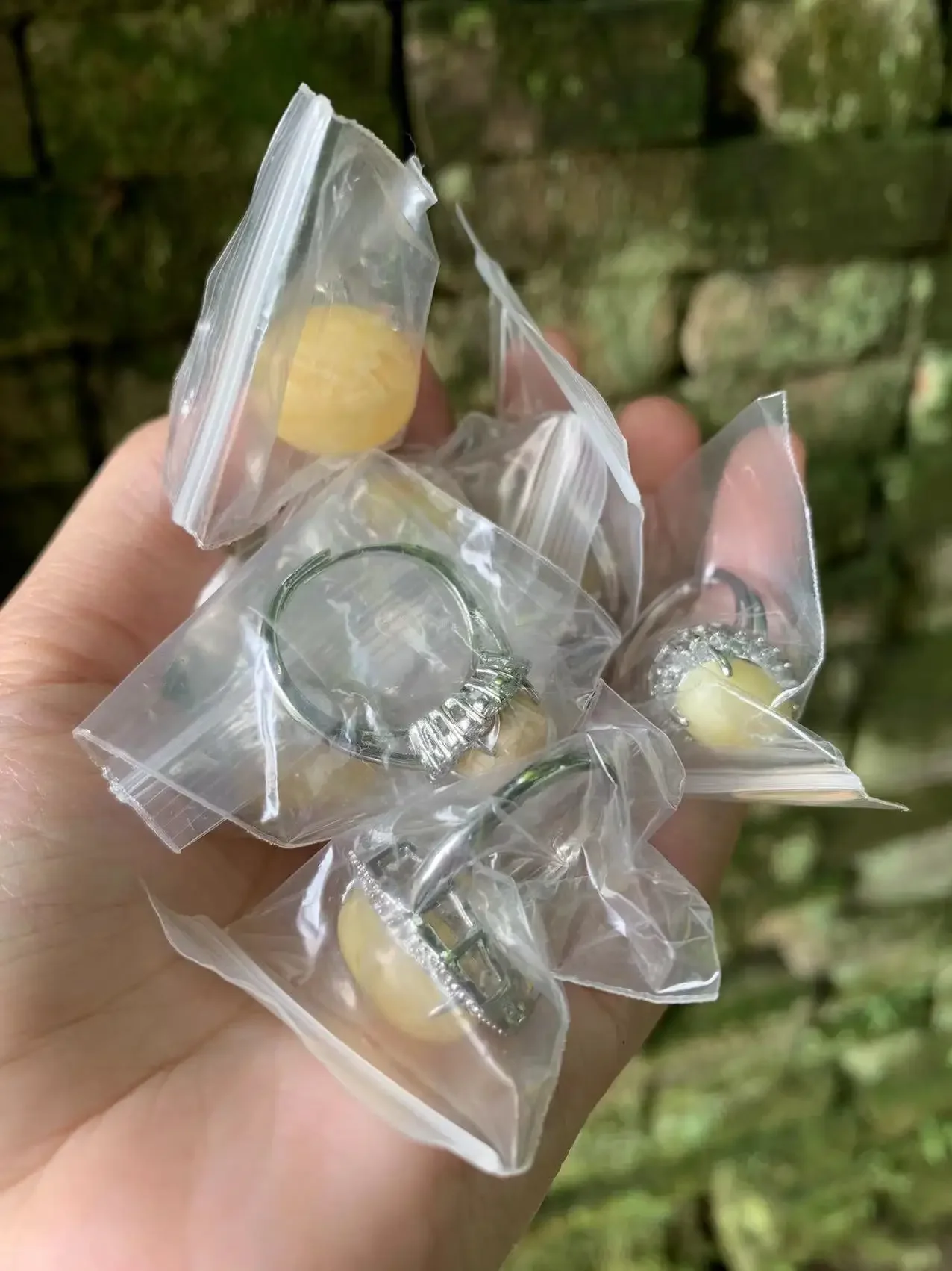 Natural Amber Ring Female Handmade Simple Three-Dimensional Accessories Gem Wholesale Jewelry Organic Gems Tourmaline