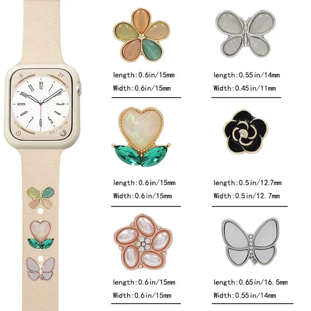 Elegant Diamond-Inspired Watch Band Charms and Brooch Accents