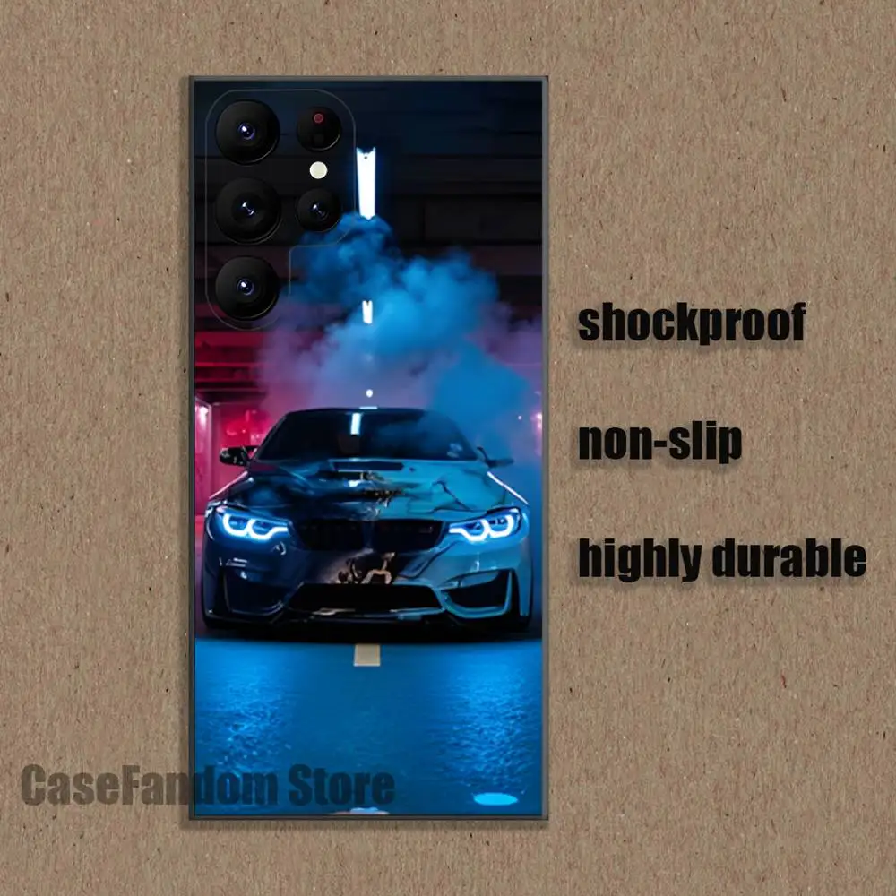 Monochrome Automotive-Inspired Phone Case - Sleek Black Cover