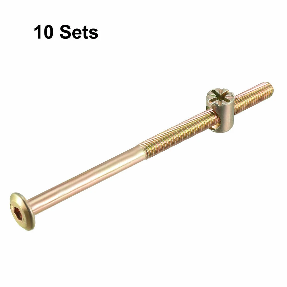 M6*100mm Hexagon Socket Furniture Screw Metric Thread Galvanized Nut Bolt For Furniture Crib Bed And Chair
