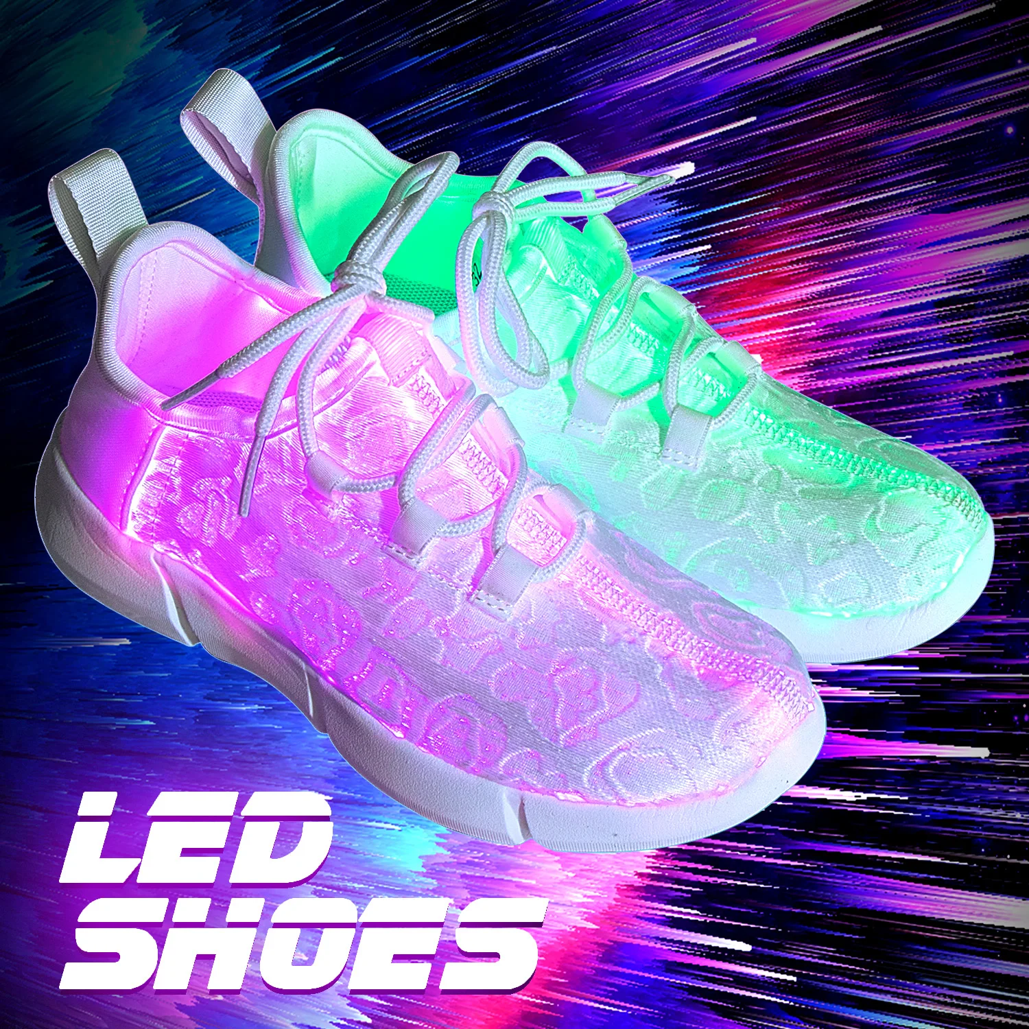 LED Light Up Sneakers Kids Low Top USB Charging Boys Girls Unisex Lace Up  Shoes White - Walmart.com