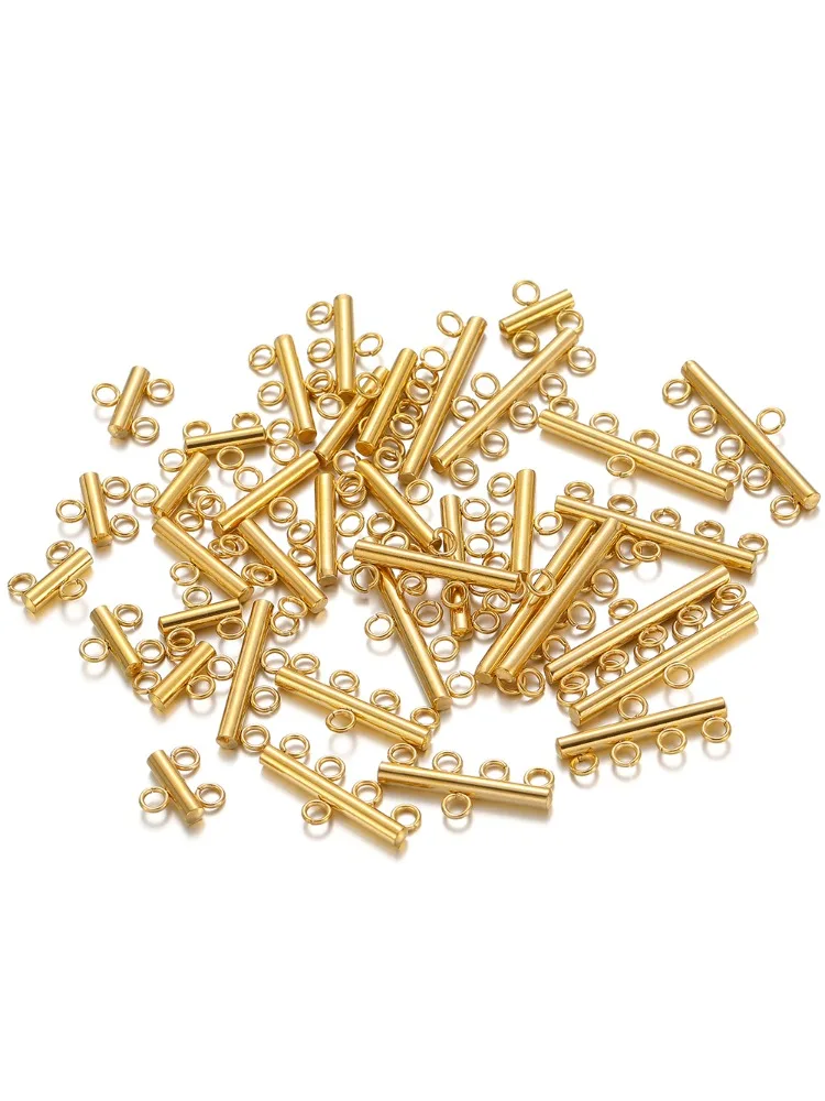 2022 신제품! 패션 마름모 자수로 고급스러운 여성용 크로스바디 휴대전화 가방 11 스테인레스 스틸 레이어 목걸이 팔찌 걸쇠 베일, 드롭 귀걸이 체인 커넥터, DIY 쥬얼리 제작 결과, 5 루프, 10-20 개