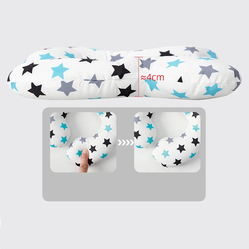 New Cartoon Children's Cotton Soft U-shaped Sleeping Pillows Baby Stroller Children's Pillow Baby Functional Stroller Pillow