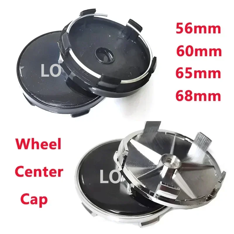 

4Pcs Black 56mm 60mm 65mm 68mm Refit Rim Wheel Center Caps Replacement Wheel Hub Cover Car Badge Auto Exterior Part Accessories