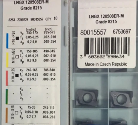 F ORIGINAL 10PCS CARBIDE INSERT LNGX 120508ER-M 8215
