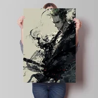 Luffy Zoro Anime Ink Poster, One Piece Canvas Painting, Anime Ink Document, HD Print, Bar Home Wall, Aesthetic Art Wall, Aesthetic Decoration Gift 6