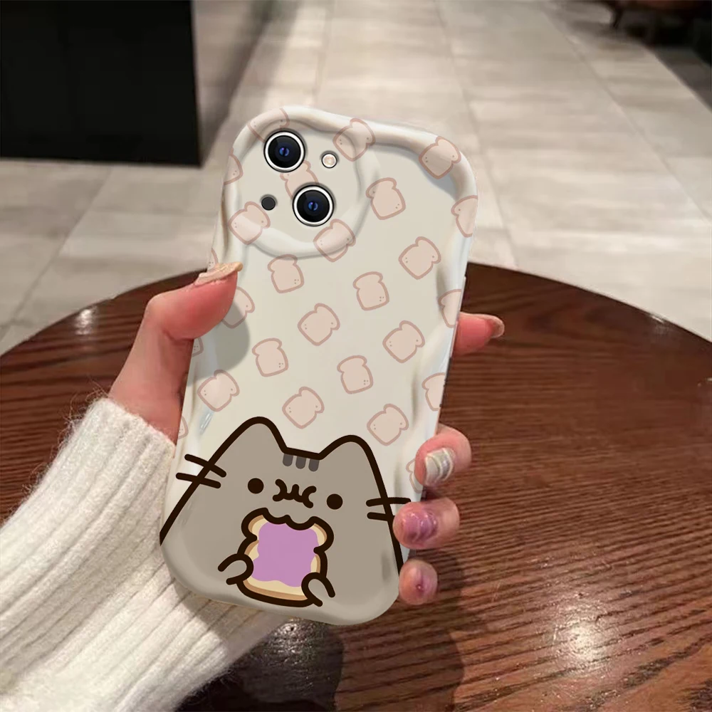 thumbnail image 1 of Funda divertida Pusheens Cat 3D Wave para iPhone 15 14 13 12 11 Pro Max Mini X XR XSMAX 8 7 6S Plus funda de silicona suave, 1 of 5