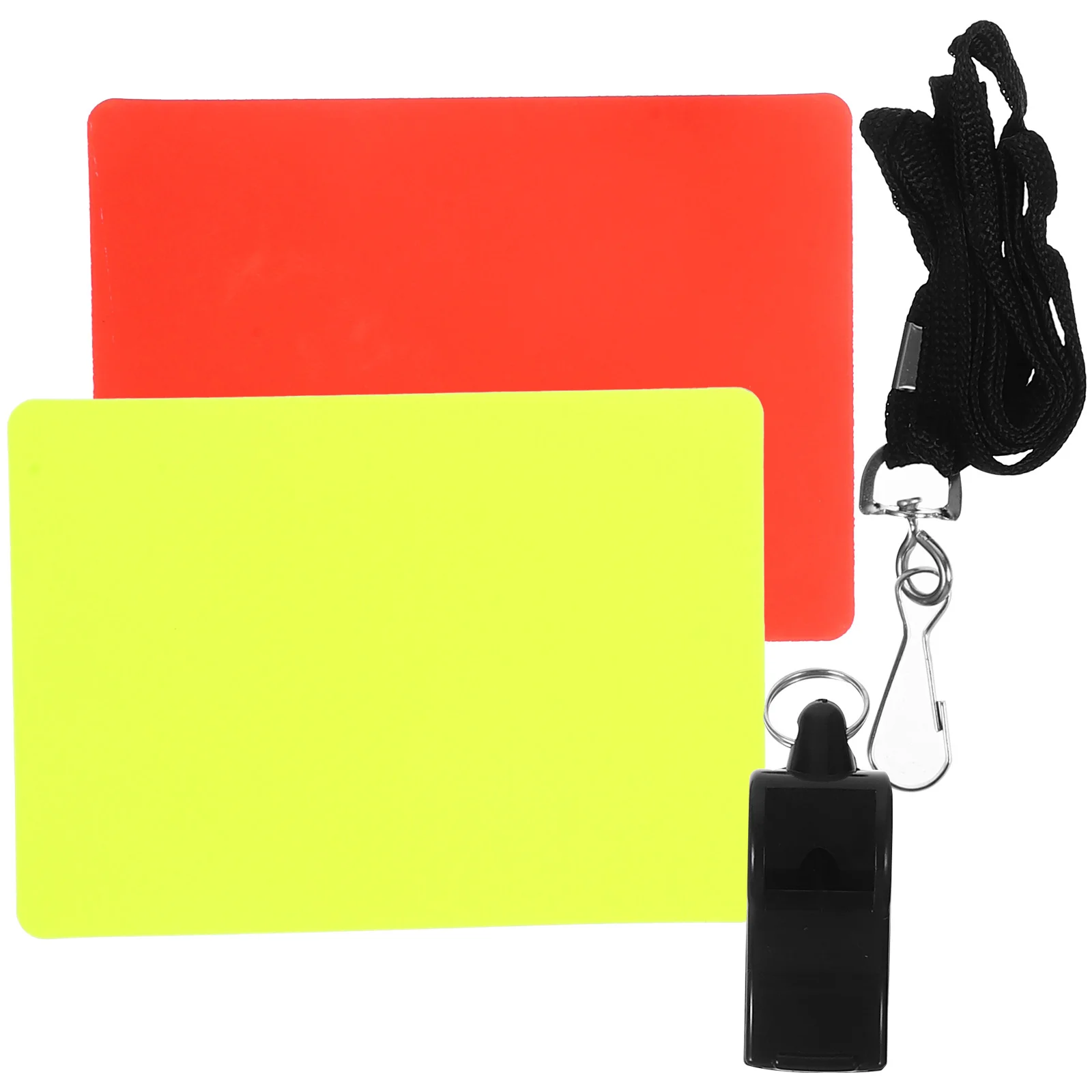 Football Match Referee Red and Yellow Card Whistle Set Soccer Cards Judge Wallet Kit Standard Plastic Sports Accessory