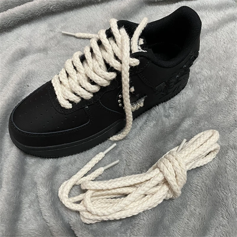 1 paio di lacci per scarpe rotondi lacci per scarpe in cotone intrecciato  in lino per scarpe da ginnastica accessori per scarpe in tela lacci per  scarpe resistenti all'usura