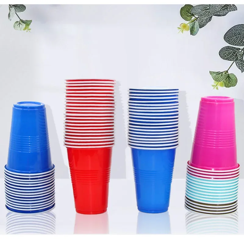 16-Ounce Plastic Party Cups in Red (25 Pack) Disposable Plastic Cups  Recyclable Red Cups with Fill Lines for Drinks,BBQ,Picnics