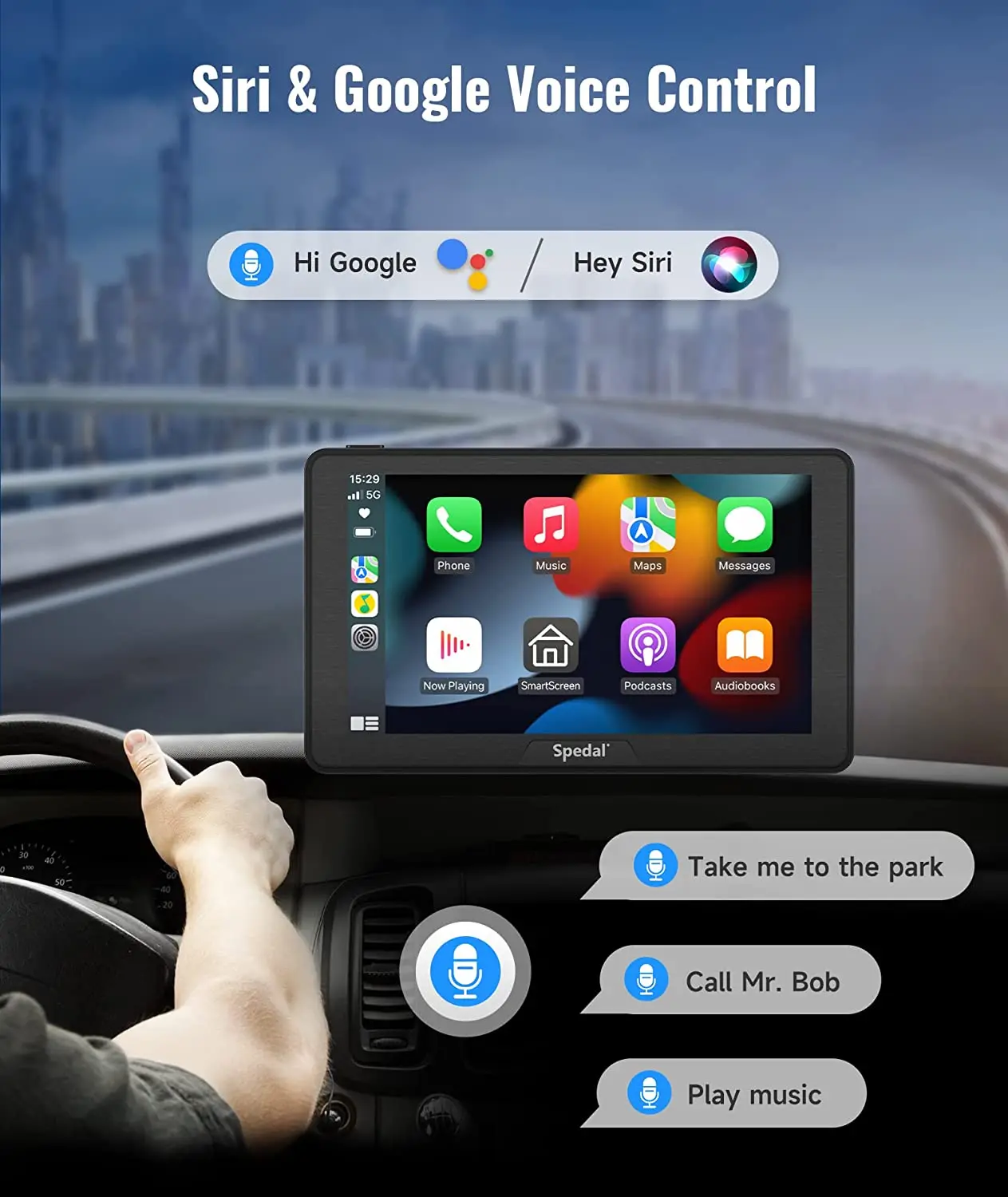 Portable Car Stereo with Wireless CarPlay and Android Auto