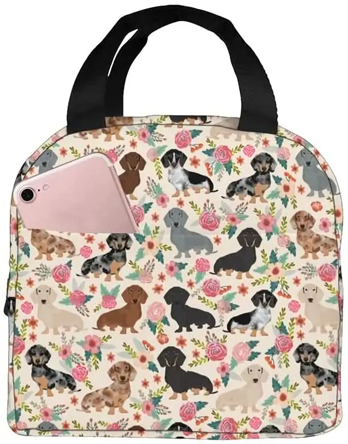 

Dachshund Dog Portable Lunch Bag Insulated Cooler Bag For Travel Picnic Work School