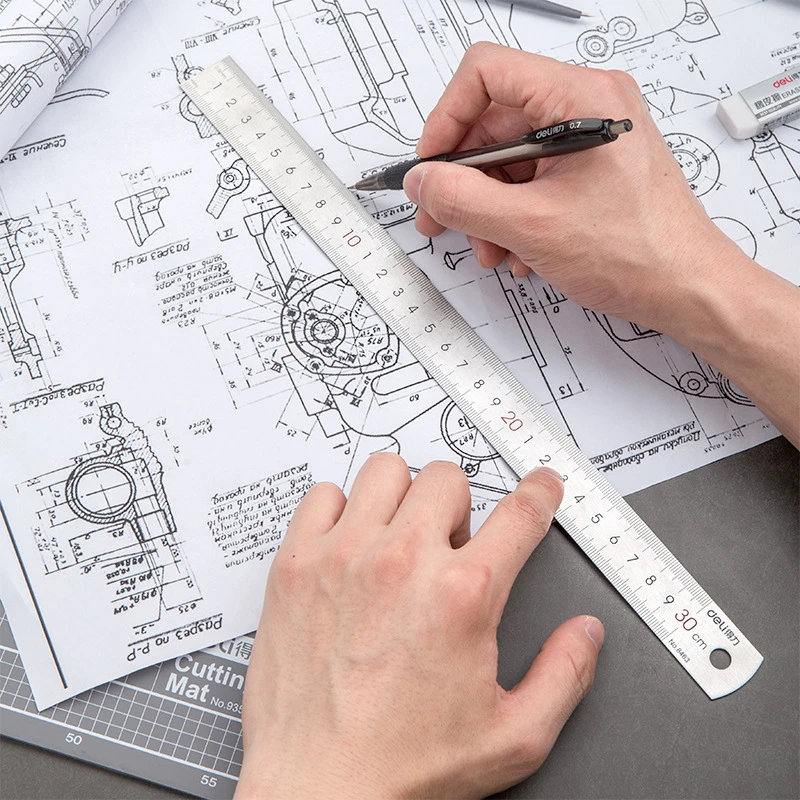 Premium Stainless Steel Measuring Ruler Set | Non-Deforming, Clear Markings | 10/20/30 CM Lengths