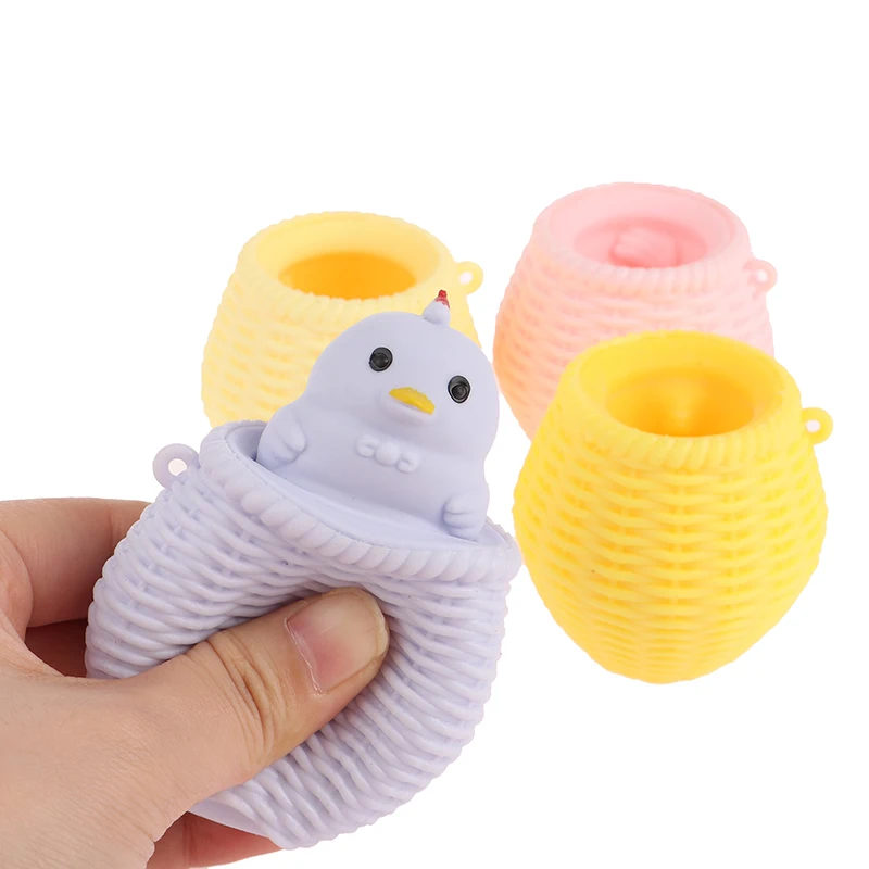 

1 Pcs Creative Funny Chicken Cage Cup Relief Stress Toy Squeeze Toy Antistress Toys For Kids Adult Party Favors