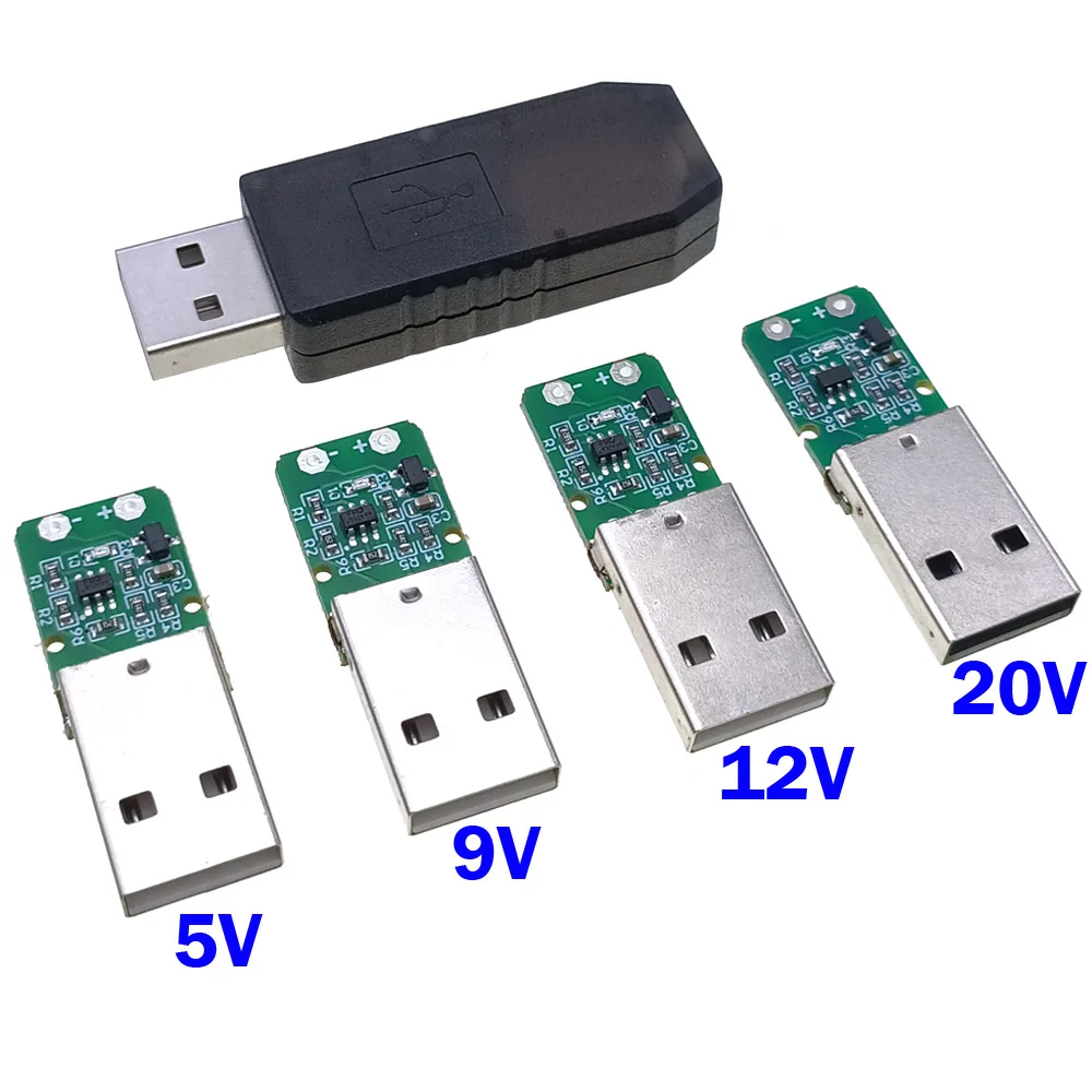 QC zu 5V 9V 12V 20V Power-Buck-Module USB 2.0 QC2.0/3.0 Decoy-Trigger-Board Induktionskabel Stecker mit Gehäuse