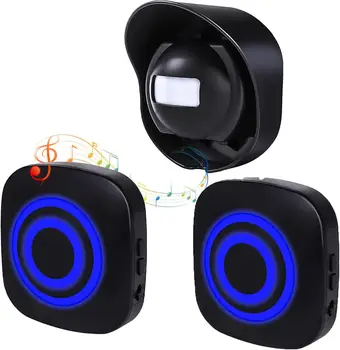 Campanello con sensore di movimento wireless, sensore di sicurezza, campanello per porta wireless, campanello per chiamate, campanello di notifica, ping pong, prevenzione della sicurezza