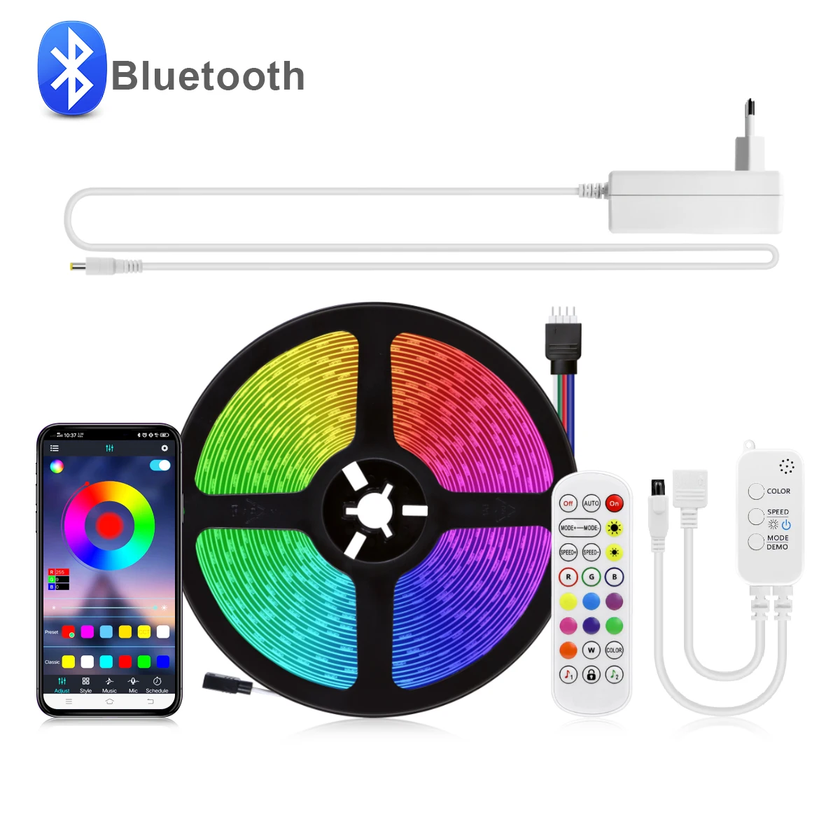 

Умный светильник с Bluetooth/инфракрасным пультом дистанционного управления/Wi-Fi, лампа «сделай сам» для шкафа, совместима с Alexa Google Home, 5 м 10 м 15 м 20 м