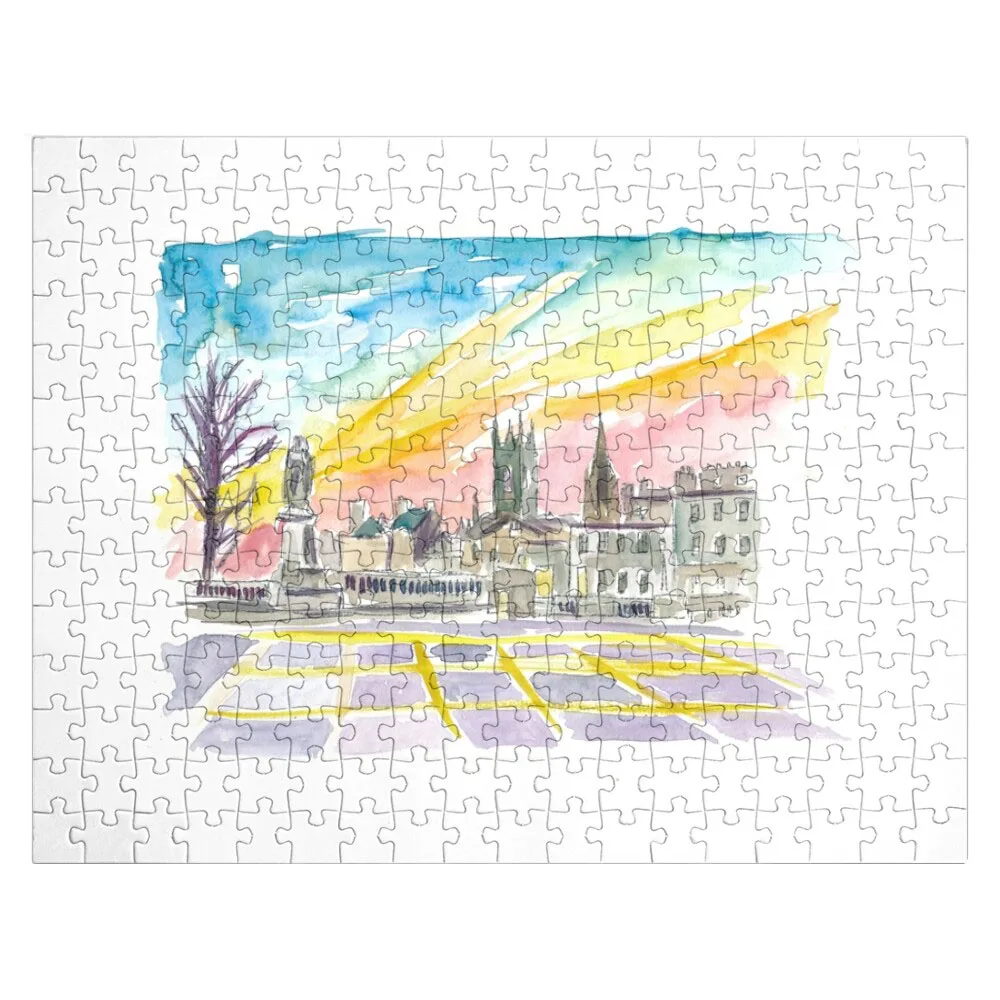 Aberdeen Scotland Street Scene At Sunset Jigsaw Puzzle Adult Wooden Puzze Diorama Accessories Wooden Puzzles For Adults weill street scene ashley putnam