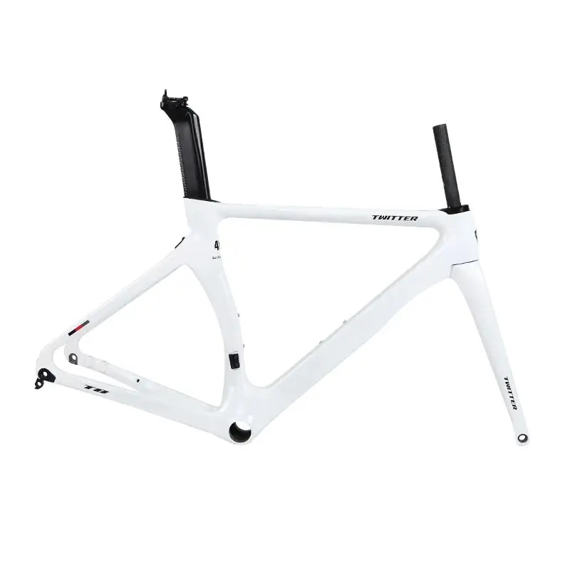 

Twitter-Road Bike Carbon Fiber Frame, Disc Brake, Thru Axle, 12x100mm, 12x142mm, Cable Routing Built-in 700x28c Tire,T8 700C