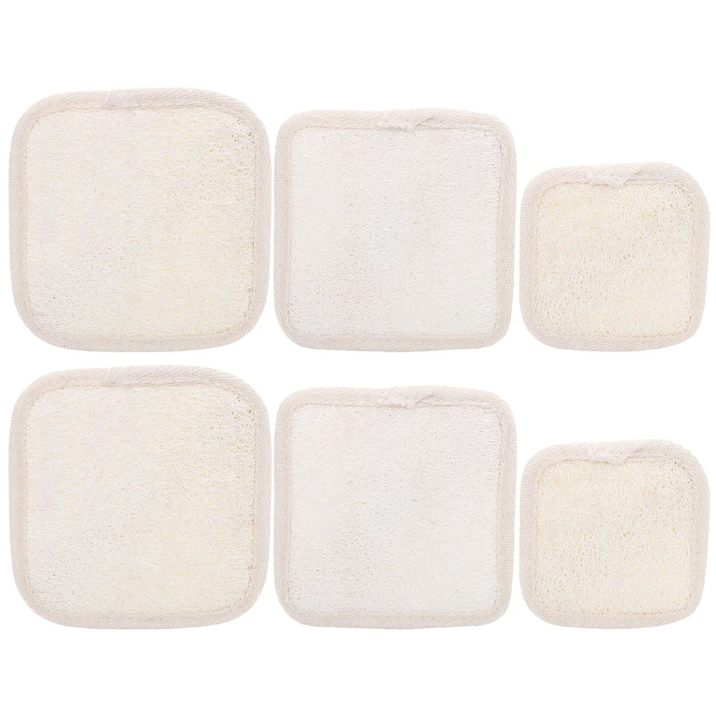 

6 Pcs Loofah Shower Wipe Exfoliating Sponge Pads Scrubber Bath Body Soap Sponges for