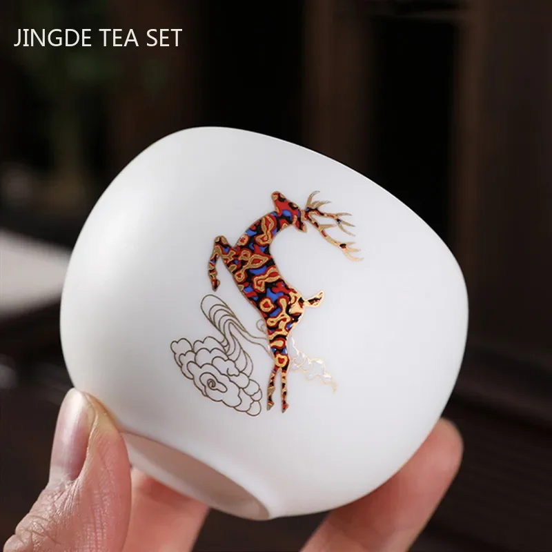 Chinese style Ceramic Teacup Coffee Cup Exquisite Handmade Tea Bowl Home Tea Set Accessories Portable Personal Single Cup