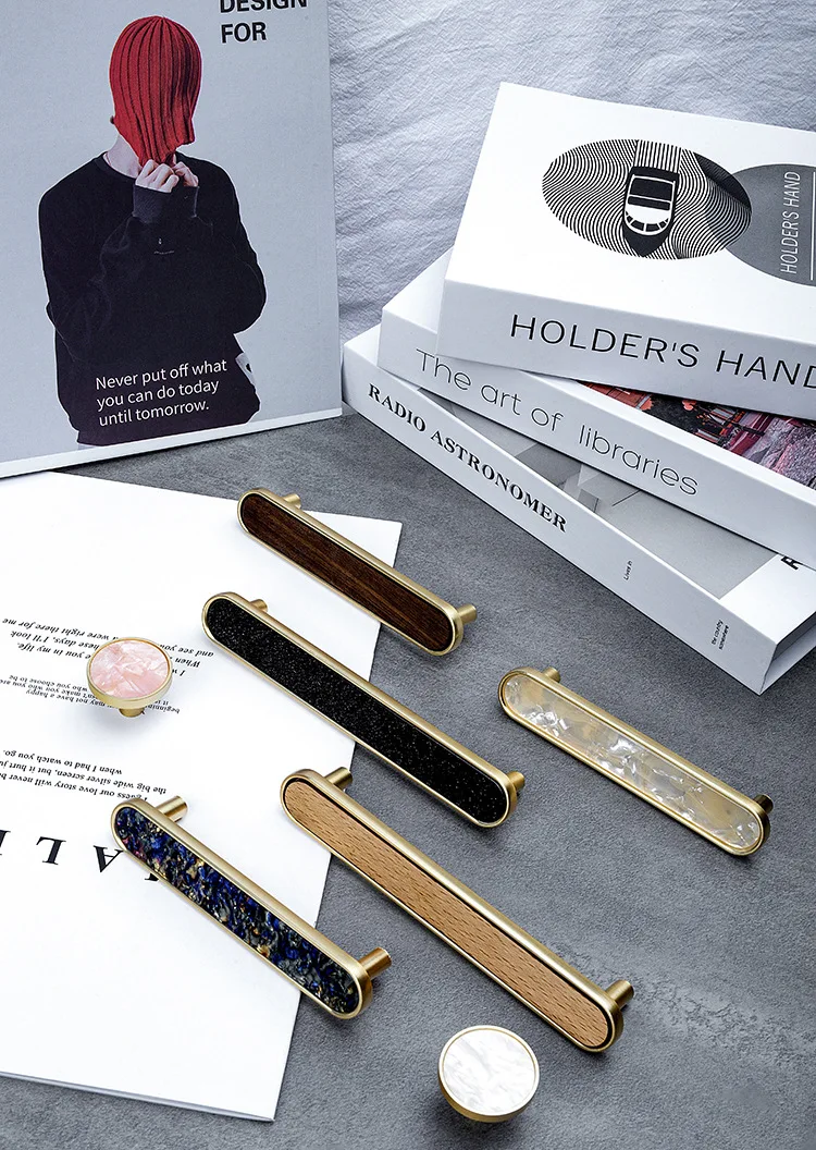 Description Picture 2 of itemKAK Gold Kitchen Cabinet Handles Nordic Pastoral Furniture Handles Black Dresser Drawer Knobs and Handles Zinc Alloy Hardware