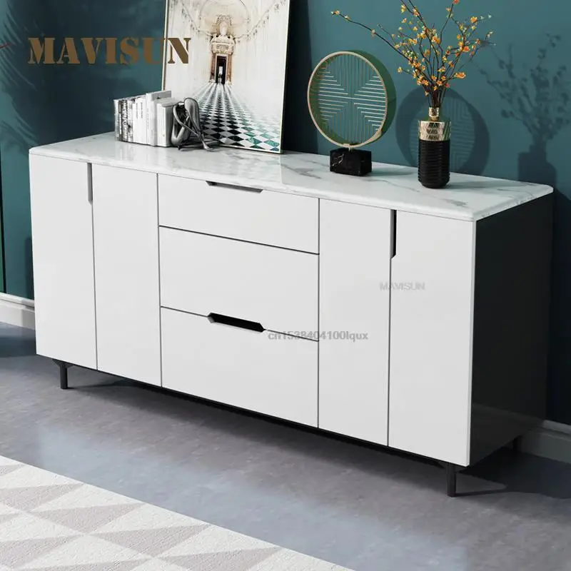 Marble Wine Cabinet Modern Minimalist Tea Cupboard Living Room Wall Cupboard High-end Household Kitchen Furniture