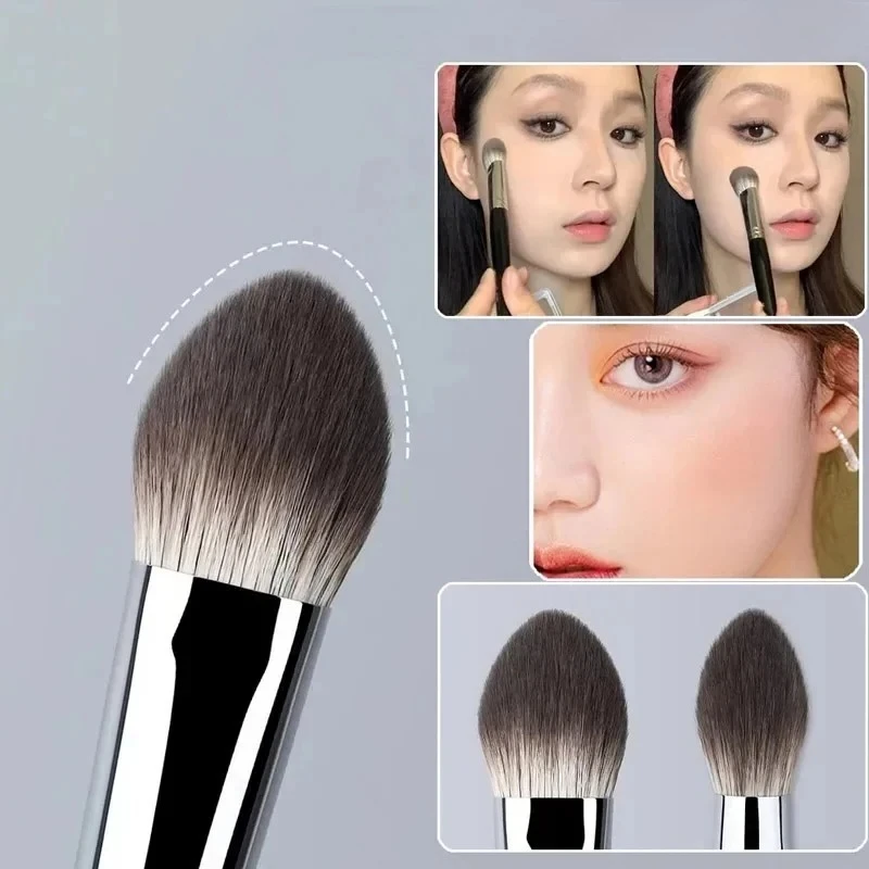 1/2개입 피치 하트 블러셔 브러쉬 - 파우더/크림/리퀴드용 정밀 플랫 어플리케..