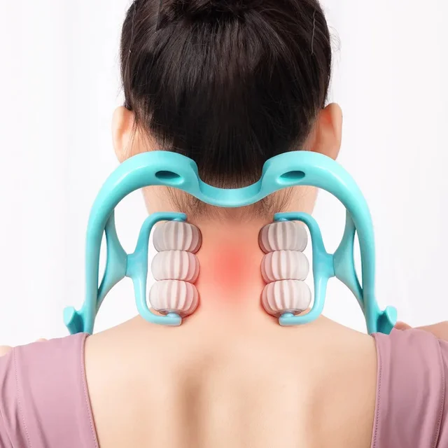 Cervical Neck Massager, Manual Neck Clamp Multifunctional Kneading Roller 6-Ball Shoulder And Neck Relaxation Massager 2