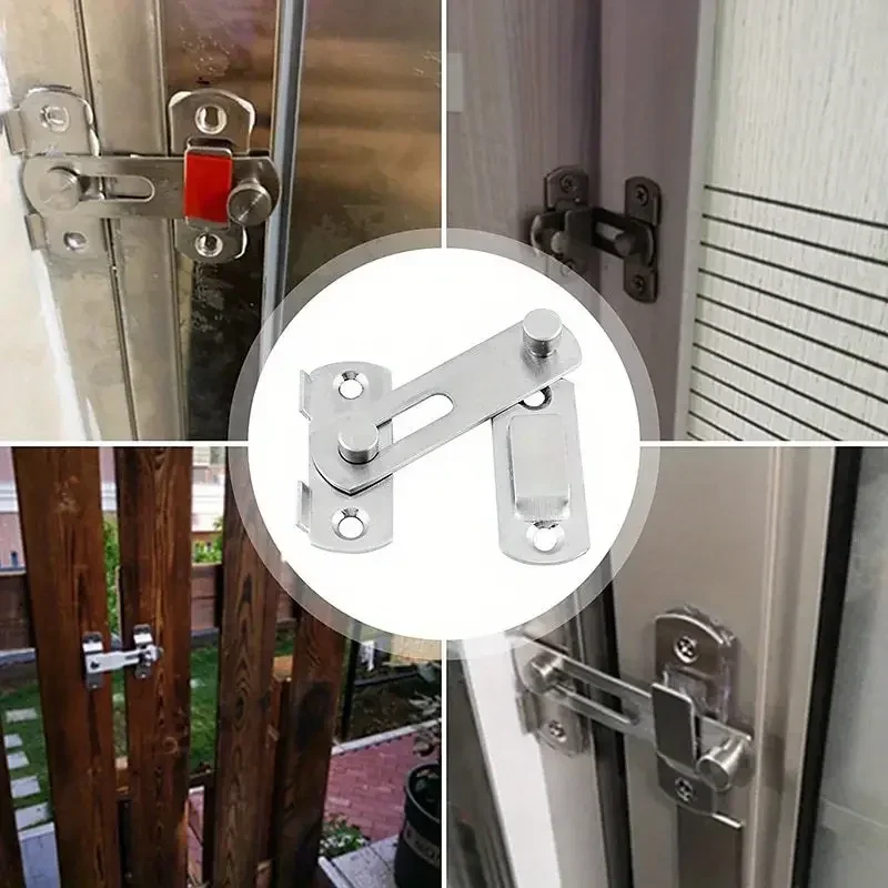1Pcs Stainless Steel Sliding Barn Door Lock Hardware Gate Latches Window Closet Matte Black Silvery sliding door latch