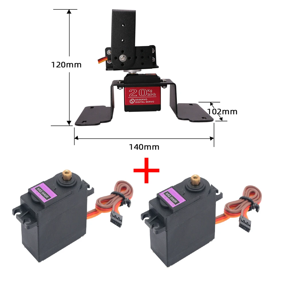 2 DOF rotante Robot manipolatore Kit cardanico meccanico in lega metallica per Robot Arduino con controllo MG996 Ps2 Kit fai da te programmabile - immagine 5