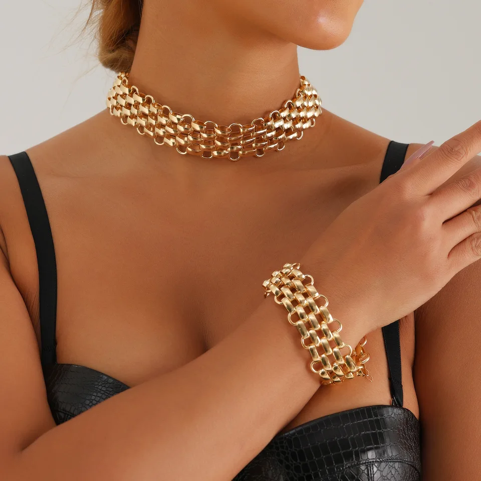Twist Chunky Gold Necklace For Women - Stainless Steel Exaggerated Chain Choker, Fashion Collar Jewelry Gift - View #6