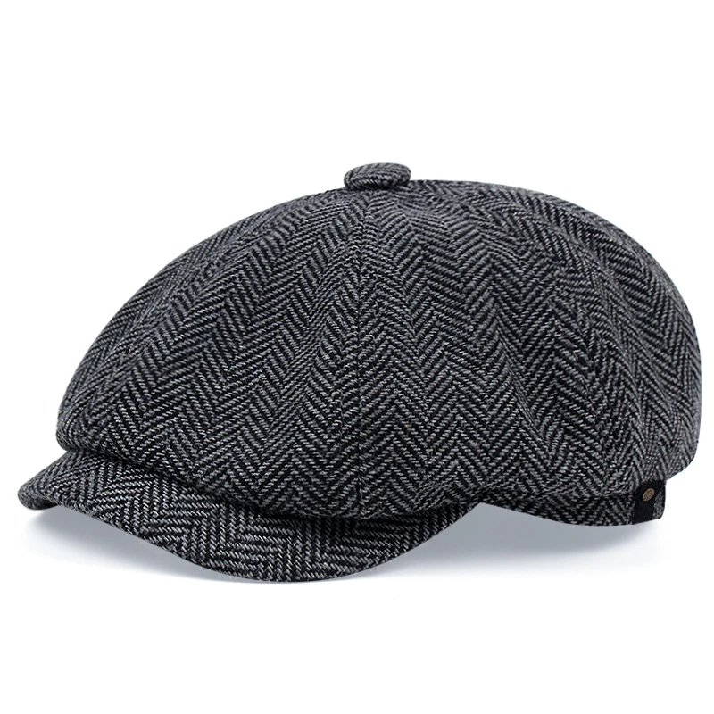 

Newsboy Hats For Men Herringbone Solid Color Berets Women Fashion British Retro Peaky Blinders Caps For Men Autumn Golf Cap Male