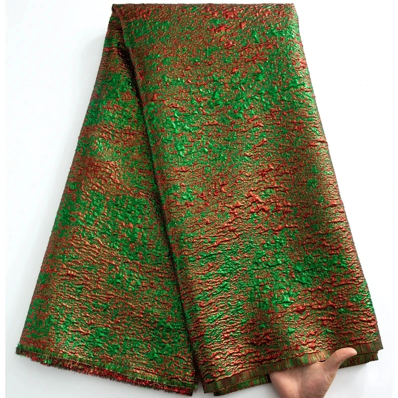 여성용 아프리카 브로케이드 자카드 레이스 원단, 프렌치 얇은 명주 그물 레이스, 5 야드 도금 원단, 파티 원피스 Y3693, 2024 하이 퀄리티