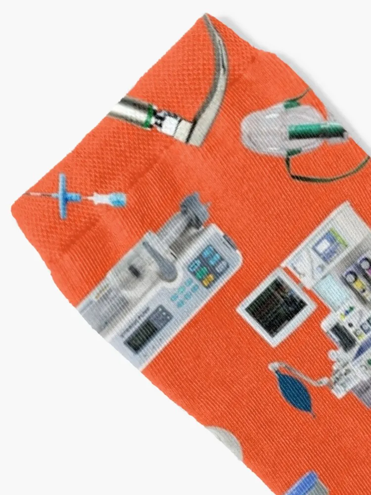 Tools of the Trade ORANGE Anesthesia / Anaesthesia Socks Socks with print socks cotton socks aesthetic Men's Socks Women's