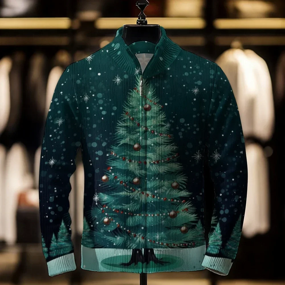 thumbnail image 1 of Chaquetas navideñas con cremallera para hombre, moda primavera otoño 2023, cárdigan de color para hombre, abrigos, suéter informal holgado, ropa de abrigo, suéter para hombre, 1 of 4